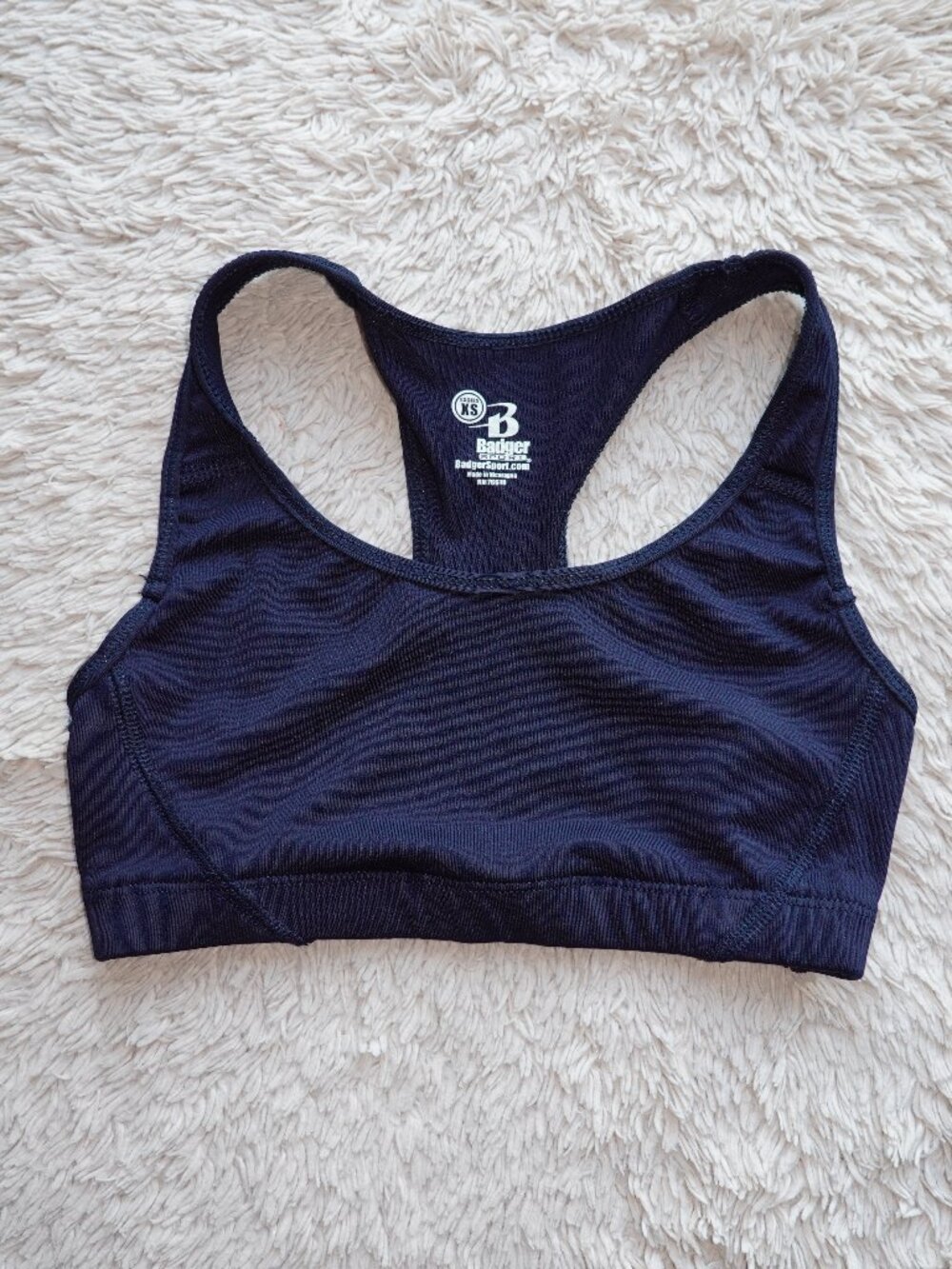 Women's Size XS Badger Sport B-Sport Navy Blue Sports Bra, Like New!